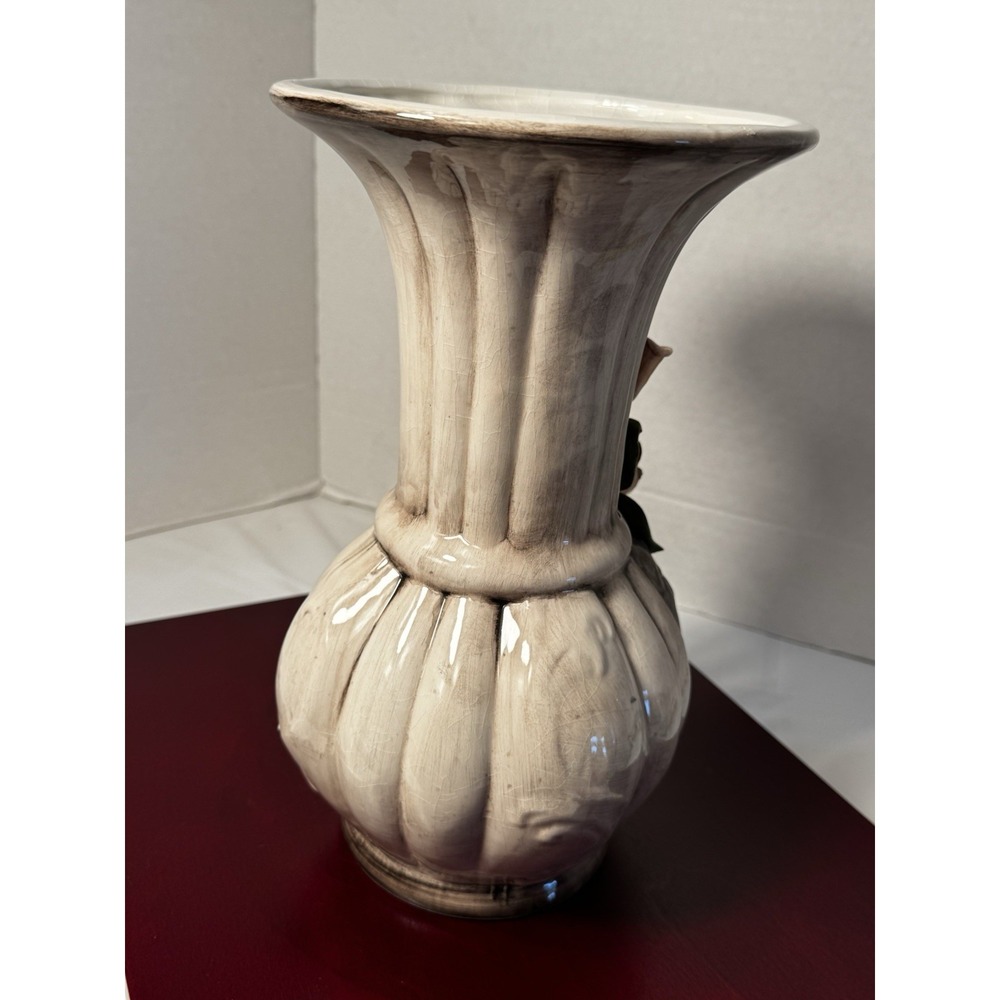 Vintage Italian Crown Capodimonte Vase 12" Ceramic AS1032 Italy - Picture 6 of 16